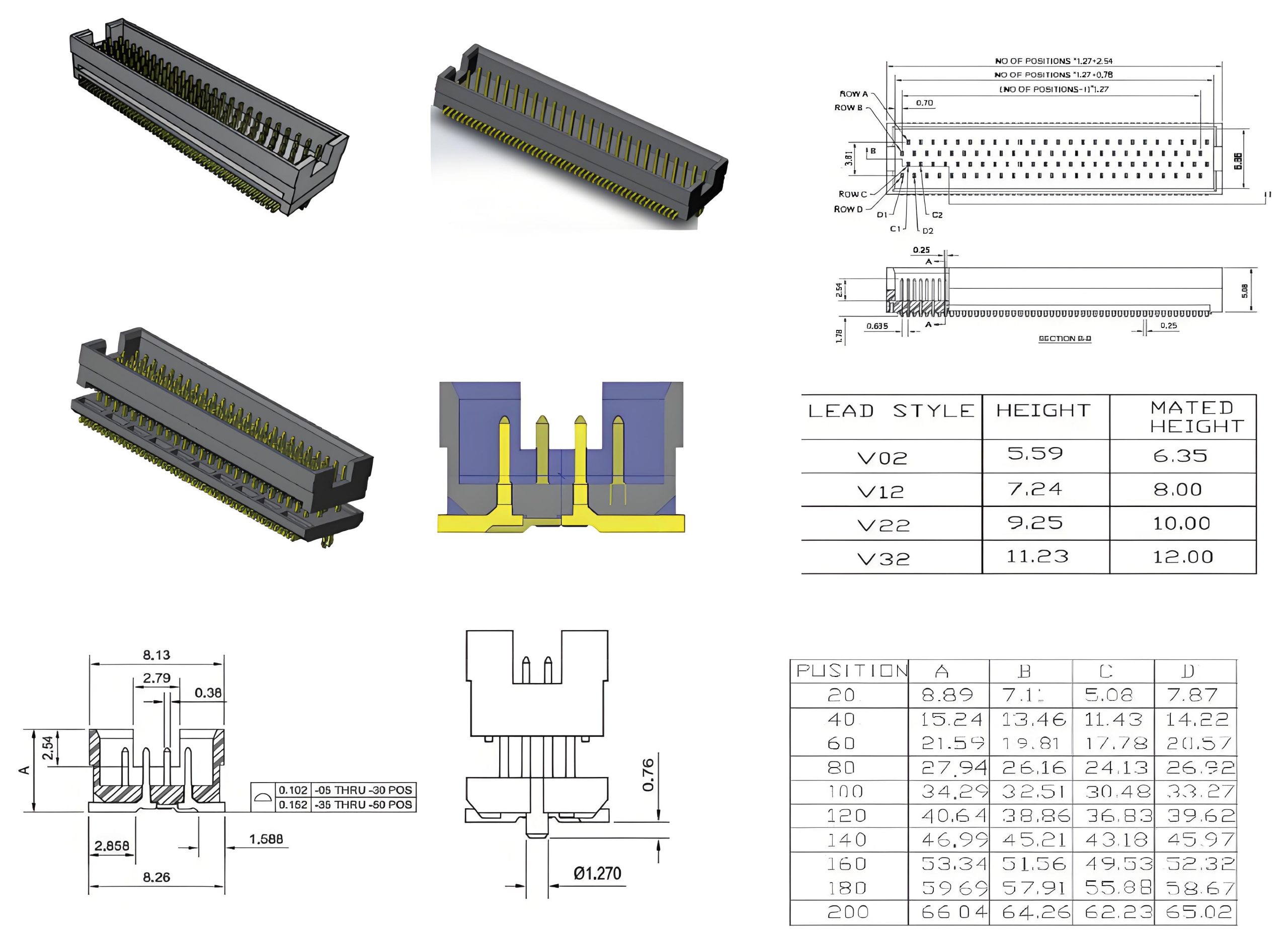 Four-Row Series-1.27mm - 1.27mm pitch plug